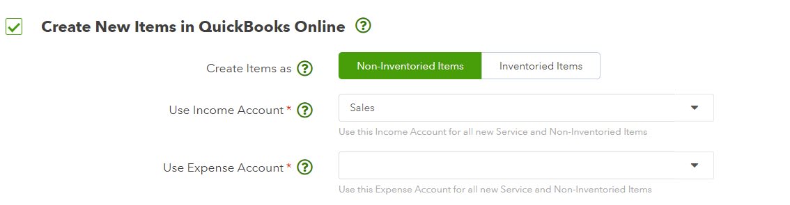 WooCommerce QuickBooks - Create new items in QuickBooks Online